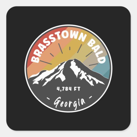 Hiking Brasstown Bald Georgia Vierkante Sticker (Voorkant)