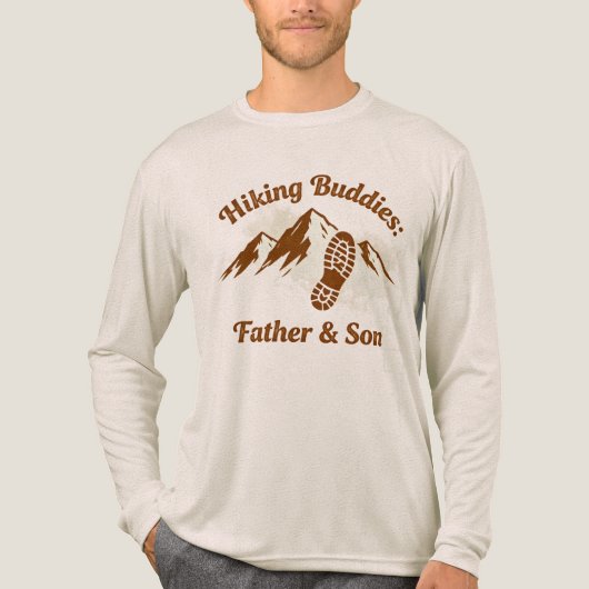 Hiking Buddies Father Son Mountain Adventure Tri-Blend Shirt (Voorkant volledig)