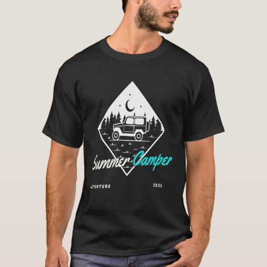 Hiking Camping Graphic Summer Camper hippie Vibes T-shirt (Voorkant)