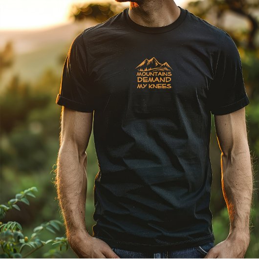 Hiking camping humor black orange t-shirt