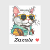 hiking cat sticker (Vel)