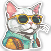 hiking cat sticker (Voorkant)