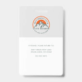 Hiking Club Foto Medewerker ID Badge (Achterkant)