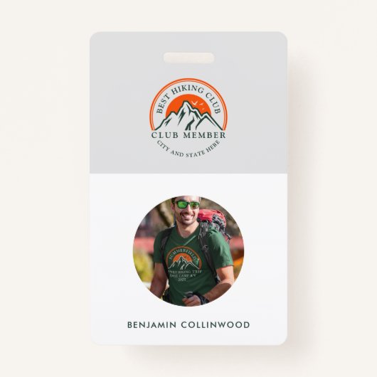 Hiking Club Foto Medewerker ID Badge (Voorkant)