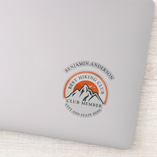Hiking Club Logo Leden en Medewerker Personeelsnaa Sticker (Detail)