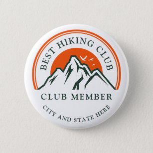 Hiking Club Logo Zakelijke medewerkers Aangepast Ronde Button 5,7 Cm