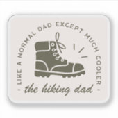 Hiking dad funny hiker father vintage green sticker (Voorkant)