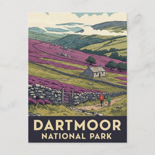 Hiking Dartmoor National Park Travel Briefkaart (Voorkant)