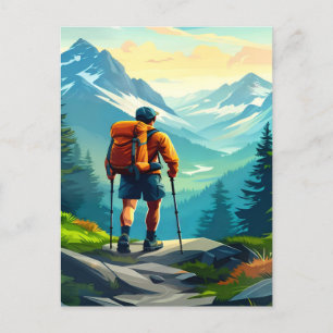 Hiking Digital Art Design Briefkaart