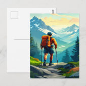 Hiking Digital Art Design Briefkaart (Voorkant / Achterkant)