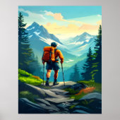 Hiking Digital Art Design Poster (Voorkant)