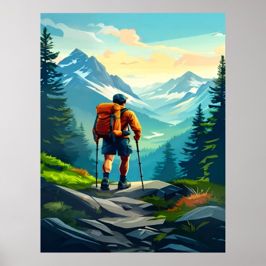 Hiking Digital Art Design Poster (Voorkant)