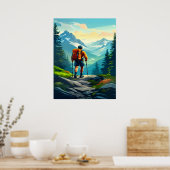 Hiking Digital Art Design Poster (Keuken)