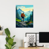 Hiking Digital Art Design Poster (Thuiskantoor)