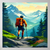 Hiking Digital Art Design Poster (Voorkant)