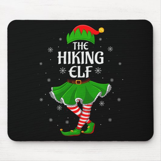 Hiking Elf Christmas Family Girls Women Elf Squad  Muismat (Voorkant)