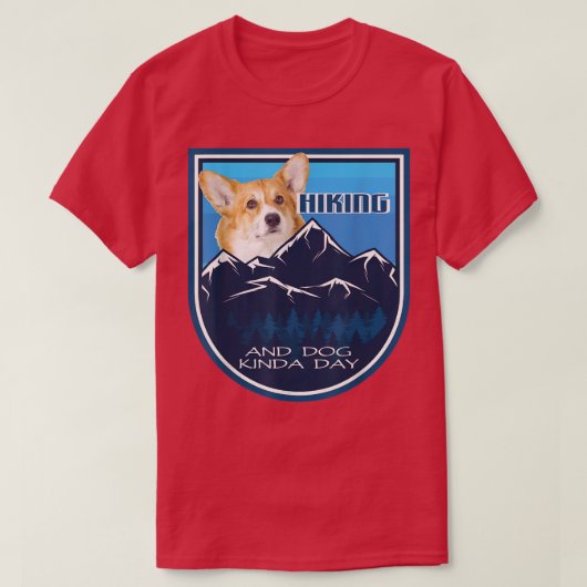 Hiking en Dog Kinda Day Corgi T-shirt (Design voorkant)