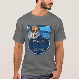 Hiking en hond Kinda Day Boxer W-bril T-shirt