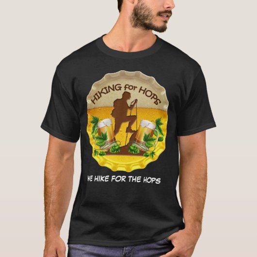 Hiking for Hops Dark Tee Shirt & Bottle Pet Logo (Voorkant)