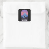 Hiking Funny Mountain Gift voor Hiker Vierkante Sticker (Tas)