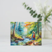 Hiking Girl Briefkaart (Staand voorkant)