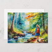 Hiking Girl Briefkaart (Voorkant / Achterkant)