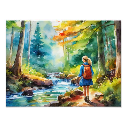 Hiking Girl Foto Afdruk (Voorkant)