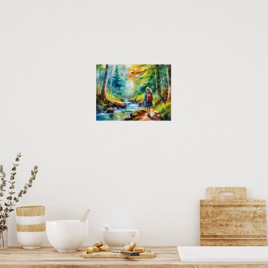 Hiking Girl Poster (Keuken)