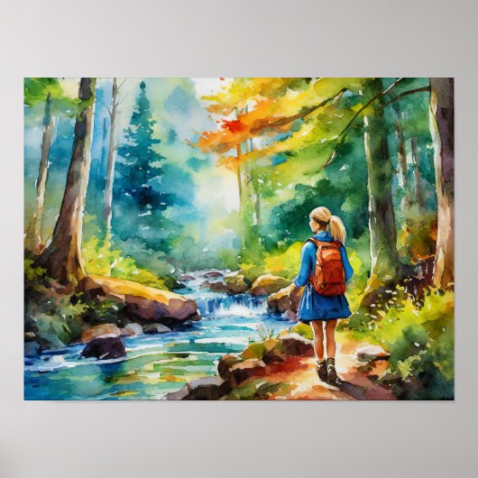 Hiking Girl Poster (Voorkant)