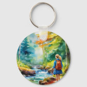 Hiking Girl Sleutelhanger (Achterkant)