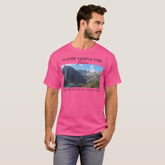 Hiking Glacier National Park Montana Graphic T-shirt (Voorkant volledig)