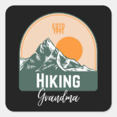 Hiking Grandma Vierkante Sticker (Voorkant)