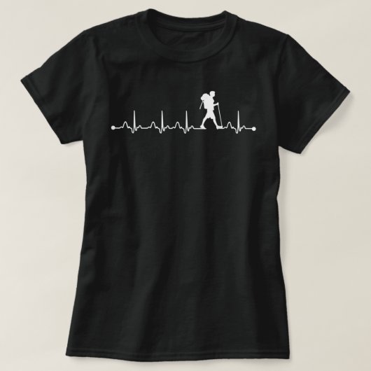 Hiking Heartbeat EKG Hiker Lover Pulse EKG 1610 T-shirt (Design voorkant)