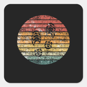 Hiking Hiking Boots Footprint Vierkante Sticker
