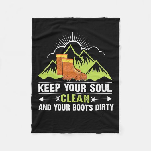 Hiking Houd uw bron schoon Fleece Deken (Voorkant)