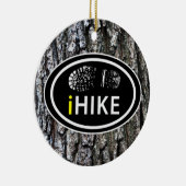 Hiking iHIKE Boot Print op Tree Bark Kerstmis Keramisch Ornament (Rechts)