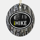Hiking iHIKE Boot Print op Tree Bark Kerstmis Keramisch Ornament (Links)