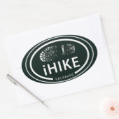 Hiking iHIKE Colorado Rocky Mountain Boot Print Ovale Sticker (Envelop)