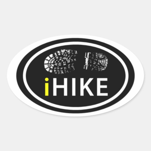 Hiking iHIKE Oval Boot Print Label Stickers (Voorkant)