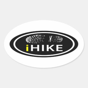 Hiking iHIKE Oval Boot Print Label Stickers
