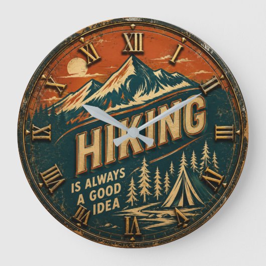 Hiking Is Always a Good Idea  Hiker Gift Grote Klok (Voorkant)