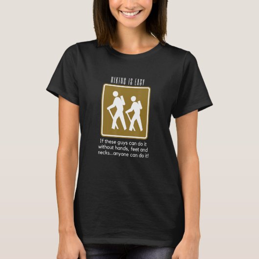 Hiking is Easy Funny Backpacking T-shirt (Voorkant)