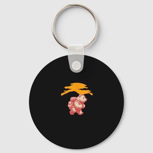Hiking Is Just Walking With Snacks Funny Bear Hiki Sleutelhanger (Voorkant)