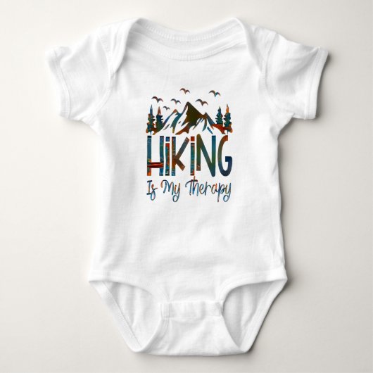 Hiking is mijn therapie, grappige wandelende Baby- Romper (Voorkant)