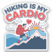 Hiking Is My Cardio Sticker (Voorkant)