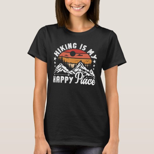 Hiking is my Happy Place T-shirt (Voorkant)