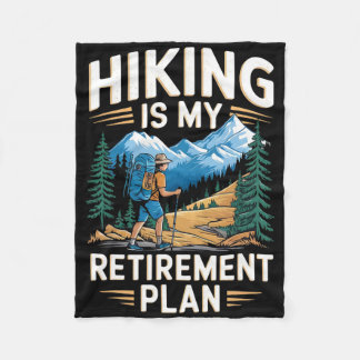 Hiking Is My Retirement Plan Outdoor Adventure  Fleece Deken