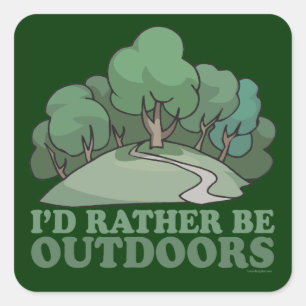 Hiking, kamperen, Trekking, naar buiten klimmen! Vierkante Sticker
