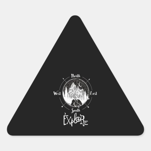 Hiking Lover | Verkennen van fietskompassen Sticker (Voorkant)