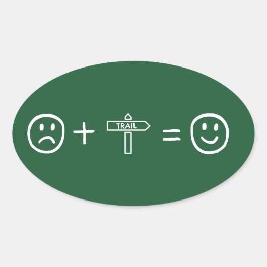 Hiking maakt je gelukkig ovale sticker (Voorkant)